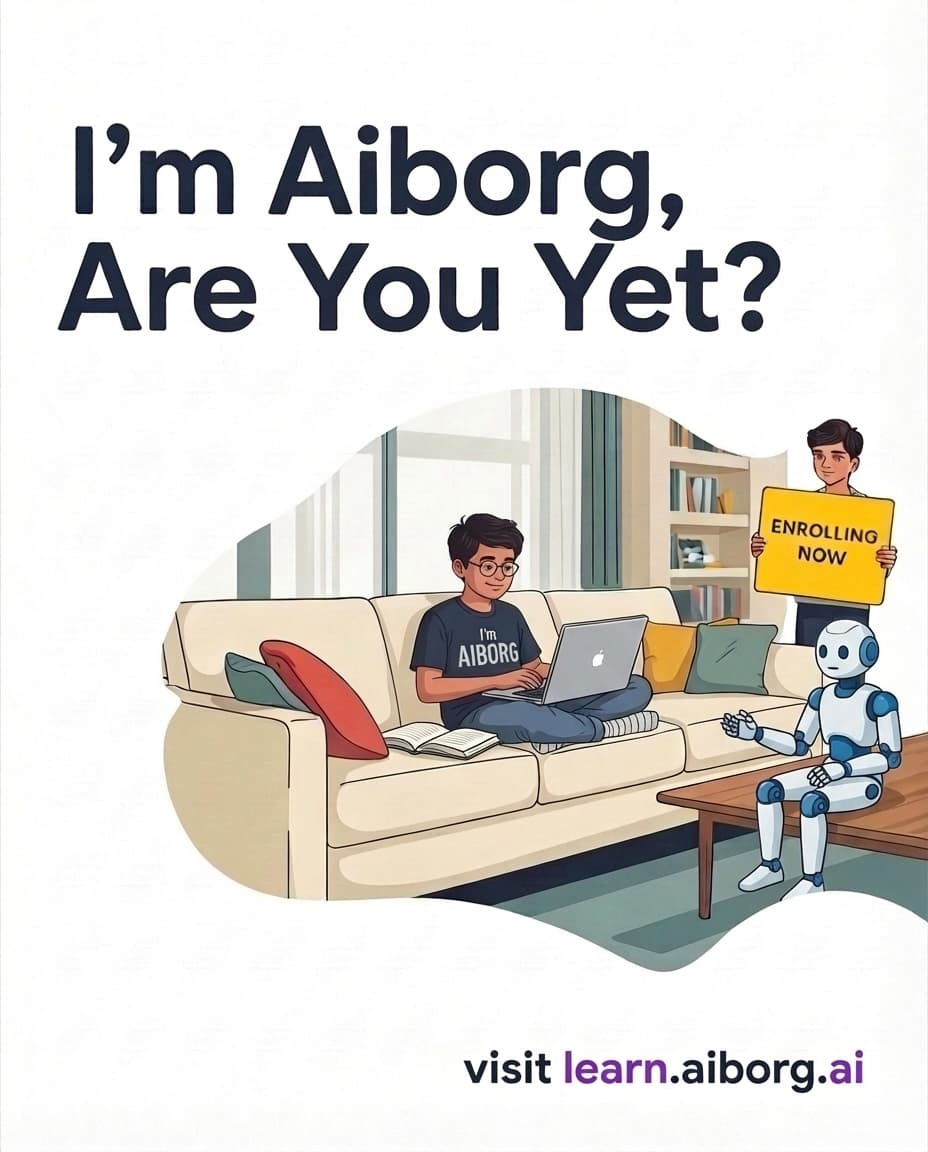 Student learning AI from home with robot companion